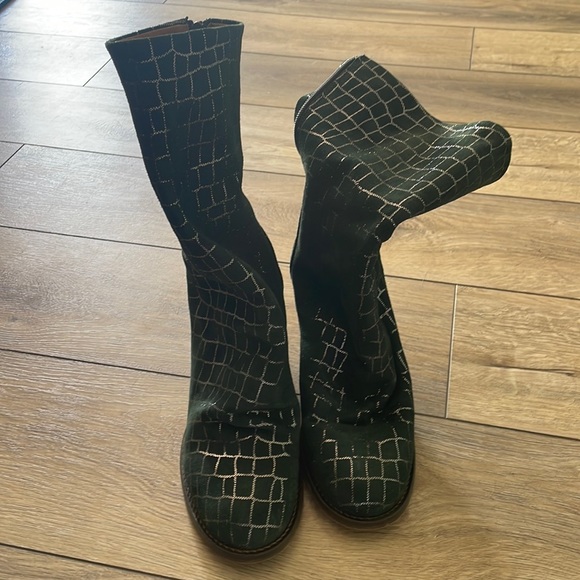 Free People Shoes - green FP mid calf boots